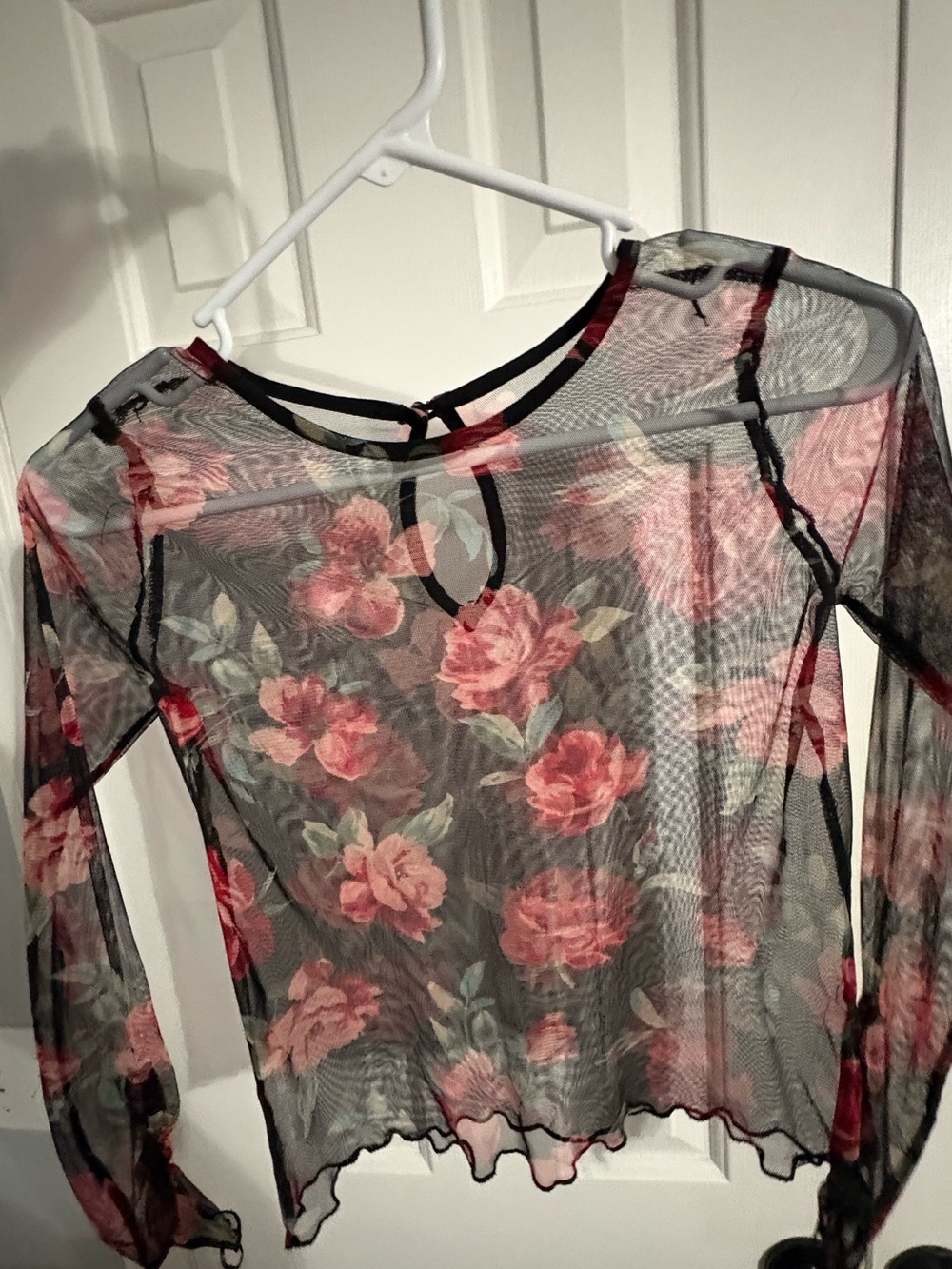 Hollister mesh rose long sleeve shirt